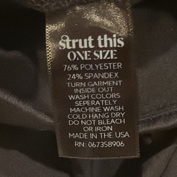 Strut This Women’s Black, White & Brown One Size Color Block High Waist Leggings - Picture 4 of 5